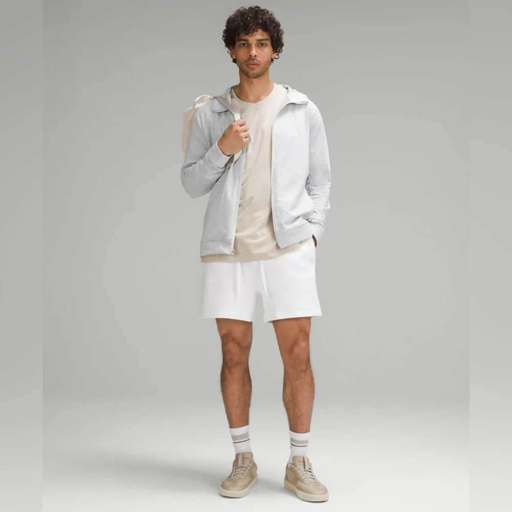 lululemon athletica Light Gray Performance Jacket with Beige Tee
